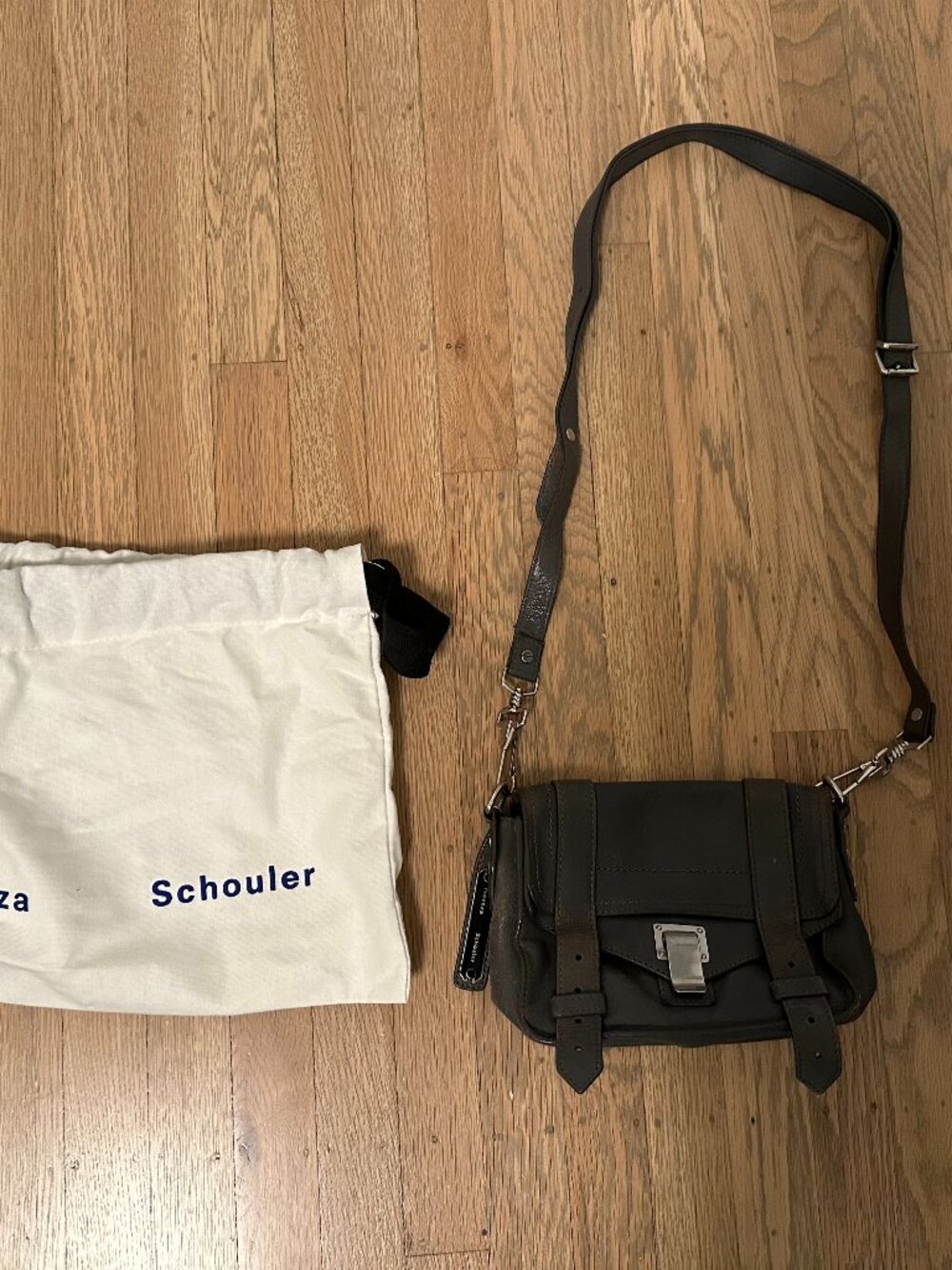 Proenza Schouler PS1 Mini Crossbody Bag | Concrete Grey Lambskin | Dustbag Incl.